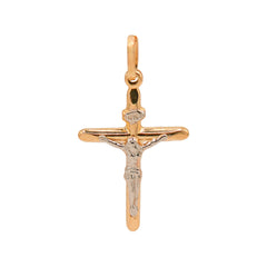 Dije Crucifijo Oro Blanco y Dorado 14K