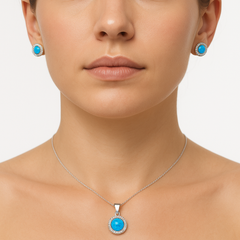 Juego Piedra Ópalo con Circonias Plata .925