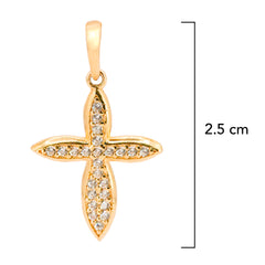 Dije Cruz 2.5cm Micro Circonias Oro 14K