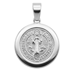 Dije Medalla de San Benito de 2cm Plata .925