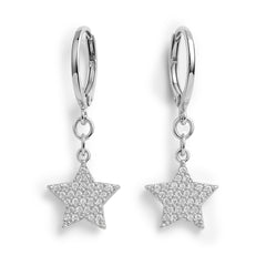 Arete Mediano Estrella con Micro Circonias Plata .925