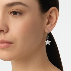 Arete Mediano Estrella con Micro Circonias Plata .925