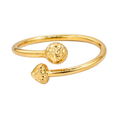 Anillo Esfera y Corazón Diamantado Oro 10k