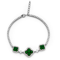 Pulsera Trebol con Circonias Plata .925