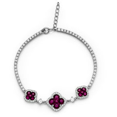 Pulsera Trebol con Circonias Plata .925