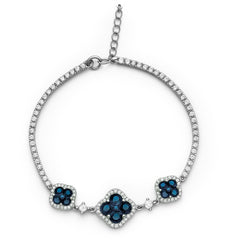 Pulsera Trebol con Circonias Plata .925