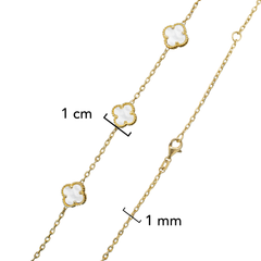 Collar 10 Flores Inspirado Van C Madre Perla Oro 10K