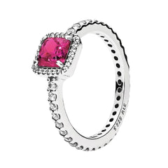 Anillo Inspirado Pan Circonia Cuadrada con Micro Circonias Plata .925