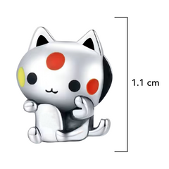 Charm Inspirado Pan 1:1 Gatito con Esmalte Plata .925