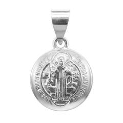Dije Medalla Bombeado de San Benito 1.8cm Plata .925