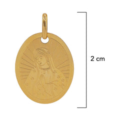 Dije Medalla Ovalada con la Virgen de Guadalupe Oro 14K