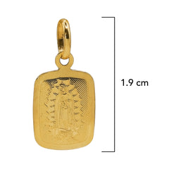Dije Medalla Rectangular Virgen de Guadalupe Oro 14K