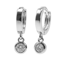 Huggies Dos Circonias Plata .925 con Rodio