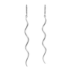 Arete Tipo Violador Ondulado Hecho a Mano Plata .925