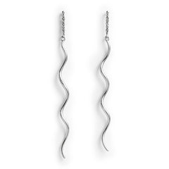 Arete Tipo Violador Ondulado Hecho a Mano Plata .925