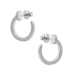 Arracada Inspirada Cartier 1:1 Clavo con Circonias Chico, Plata .925 con Baño de Rodio