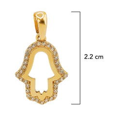 Dije Silueta Mano de Fatima con Micro Circonias Oro 14K