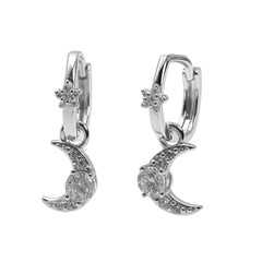 Huggies Dije Media Luna con Circonias Plata .925 con Rodio