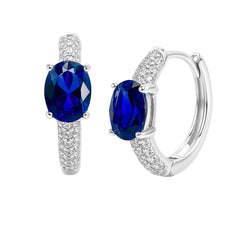 Huggies con Circonia Grande y Micro Circonias Plata .925 con Rodio