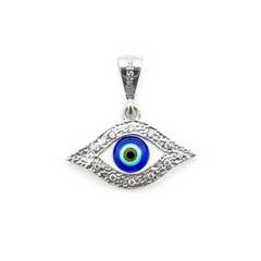 Dije Ojo Turco Azul con Circonias de 2.3cm Plata .925