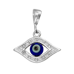 Dije Ojo Turco Azul con Circonias de 2.3cm Plata .925
