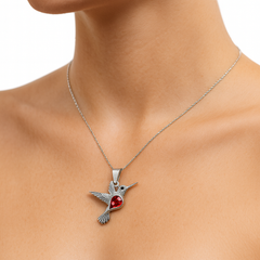 Dije Colibri con Circonia y Micro Circonias 2.5cm Plata .925