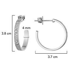 Arracada Inspirada Cartier 1:1 Grande con Circonias, Plata .925 con Baño de Rodio