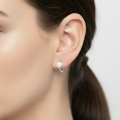 Huggies Chica con Perla Natural Plata .925