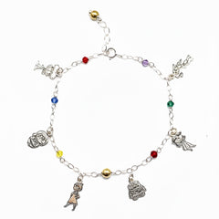 Pulsera Inspirado Intensamente con Dijes Colgantes Plata .925