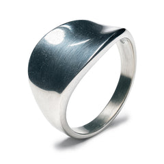 Anillo Liso Ola Hecho a Mano Plata .925