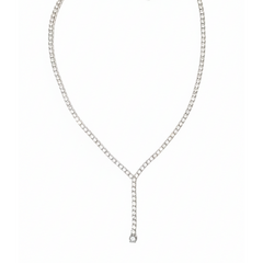 Collar Corbatero Circonias Plata .925 con Rodio