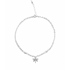 Tobillera Dije Libelula con Cadena Eslabones Plata .925