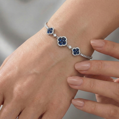 Pulsera Trebol con Circonias Plata .925