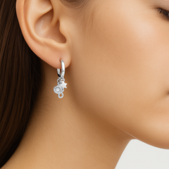 Huggies Figuras con Circonia y Micro Circonias Plata .925 con Rodio