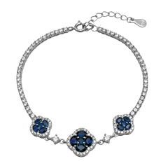 Pulsera Trebol con Circonias Plata .925