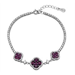Pulsera Trebol con Circonias Plata .925