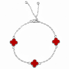 Pulsera Economica Flor Inspirada Van C Esmaltada Plata .925