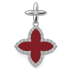 Dije Inspirado LV de 2.5cm con Piedras Naturales y Circonias Plata .925 con Rodio