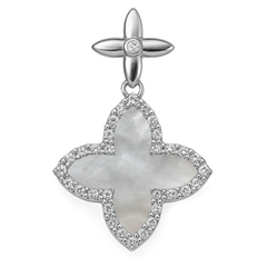 Dije Inspirado LV de 2.5cm con Piedras Naturales y Circonias Plata .925 con Rodio