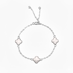 Pulsera Economica Flor Inspirada Van C Esmaltada Plata .925