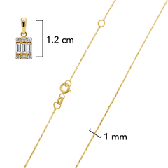 Collar con Circonias Baguette Oro 10K