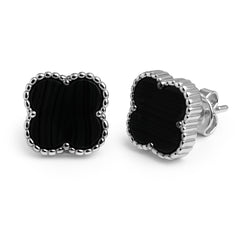 Broquel Flor Mediana Inspirado Van C Plata .925 con Rodio