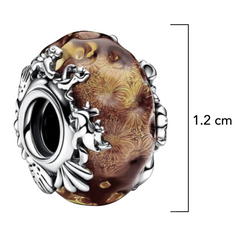 Charm Inspirado Pan 1:1 de Cristal Murano Rey Leon Plata .925