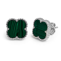 Broquel Flor Mediana Inspirado Van C Plata .925 con Rodio