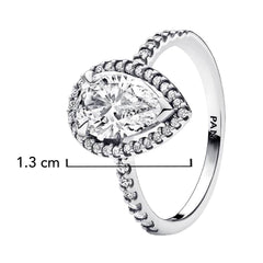 Anillo Pan 1:1 Circonia Semilla Grande con Micro Circonias, Plata .925