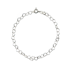 Pulsera Silueta de Corazones Plata .925