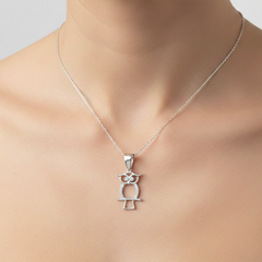 Dije de Buho con Circonias Plata .925