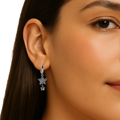 Huggies Estrella Colgante con Micro Circonias Plata .925