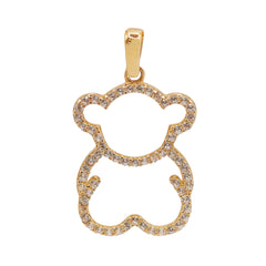Dije Oso 2.5 cm con Micro Circonias Oro 14K