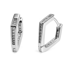 Huggies Circonia Silueta Diamante Plata .925 con Rodio